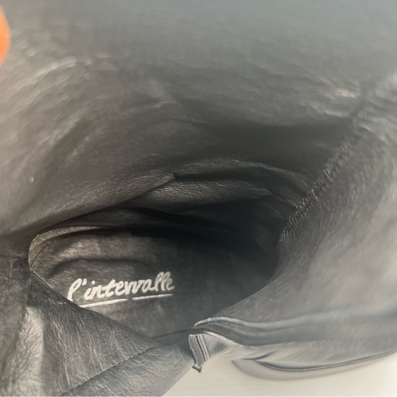 Y2K L’Intervalle Black Leather Platform Ankle Boots Sz 41 - Picture 13 of 14